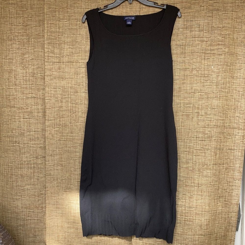 Ann Taylor fitted black mini dress
